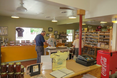 Inside the Sherger's Kettle Jams & Jellies retail store in Shipshewana, Indiana